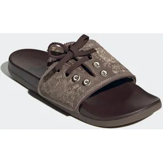 Badesandale ADIDAS SPORTSWEAR "ADILETTE COMFORT BADESCHLAPPEN", Damen, Gr. 47, earth strata, warm sandstone, shadow braun, Leder, Schuhe Badesandale, Wiesn, Oktoberfest, FC Bayern München