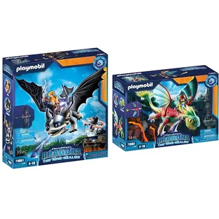 PLAYMOBIL DreamWorks Dragons 71081 The Nine Realms & DreamWorks Dragons 71083 Dragons: The Nine Realms - Feathers & Alex, Dragons-Figur und Spielzeug-Drache, Spielzeug für Kinder ab 4 Jahren