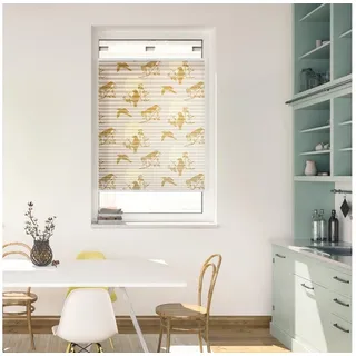 Lichtblick ORIGINAL »Plissee Klemmfix, ohne Bohren, blickdicht, Moon Birds - Beige« beige