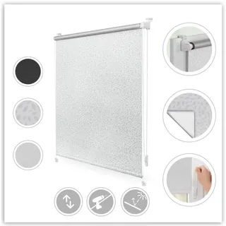 Thermo-Rollo Klemmfix 60 x 150 cm weiß/grau