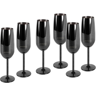 Echtwerk Champagnerglas, Sektkelche aus Edelstahl, Unzerbrechliche Gläser, Partygläser für Hochzeit/Geburtstag/Picknick, Geschenkset, 6-tlg, 250 ml