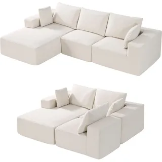 Vevor Eckcouch Cord 2-Sitzer Beige