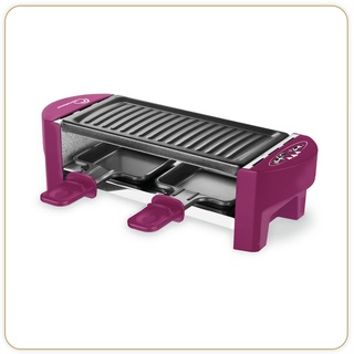 LITTLE BALANCE 8615 Raclette 2 Meuuh..., Raclettegerät für 1/2 Personen, abnehmbarer Grill, 2 Spatel + 2 Brettchen, Antihaftbeschichtung, 1 oder 2 Personen, 320 W, Pflaume, Dunkelviolett