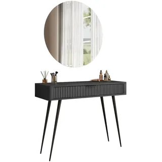 lookway Schminktisch Schwarz, Holzwerkstoff, 100x78x38 cm Schlafzimmer, Schminktische