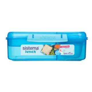 Sistema Bento Lunchbox mit Joghurtbehälter, auslaufsicher, Frischhaltedose zur getrennten Aufbewahrung von Lebensmitteln, 1 Set = 1 Lunchbox inkl. Joghurtbehälter