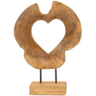Skulptur , Braun , Holz , Teakholz , 28x38x10 cm , Dekoration, Dekofiguren & Skulpturen, Skulpturen