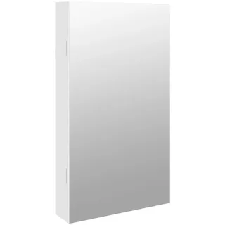 vidaXL Spiegel-Schmuckschrank mit LED-Beleuchtung Wandmontage Weiß - Weiß
