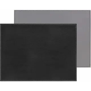 Freeform DUO PLatzset | Schwarz/Grau | 40 x 30 cm | Beidseitig nutzbares Platzdeckchen Abwaschbar | Bis 90° Celsius hitzebeständig | Tischset Kunstleder | Tischunterlage Esstisch
