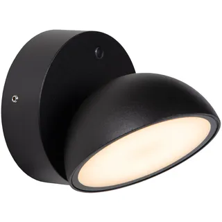 Licht-Erlebnisse LUCIDE FINN - Wandleuchte Innen/Außen - LED - 1x12W 3000K - IP54 - Tag/Nacht-Sensor - Schwarz