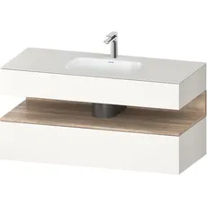 Duravit Qatego Einbauwaschtisch mit Konsolenwaschtischunterbau, 1200x550x600mm, Nische Eiche Mamoriert, QA4787055, Farbe: Weiß Supermatt