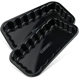 FMprofessional 2x Grillschalen aus emailliertem Edelstahl – Wiederverwendbare Grillschale für den Grill oder Backofen – Edelstahl Grillschale für Gemüse und Grillkäse