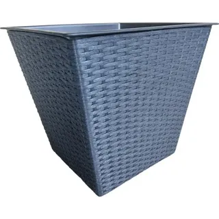 Pflanzkorb Lafiora Polyrattan Ø 42 cm H 37 cm schwarz