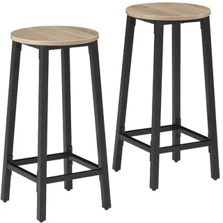 Tectake Barhocker 2er Set 32 x 66 x 32 cm Braun