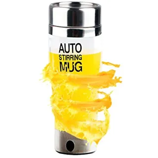 Mengshen Selbstrührende Tasse Becher Transparent - Self Stirring Coffee Mug Tragbare Mehrzweck Mixer Auto mischen Kaffee Tee Protein Shaker Doppel isoliert elektrische perfekte Geschenk, A037