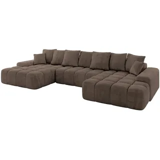 altdecor Eckcouch Samt 6-Sitzer Braun