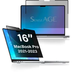 SenseAGE Magnetischer Blickschutzfilter für MacBook Pro 16 Zoll (2021-2023 M1/M2/M3), Anti-Spy & Anti-Blaulicht Sichtschutzfolie, Laptop Privacy Screen Protector für MacBook Pro 16" Sichtschutz Filter