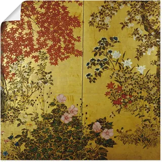 Artland Wandbild "Japanischer Wandschirm 18. Jahrhundert" Pflanzen 1 Stk. tlg. als Leinwandbild, Poster in verschied. Größen, farbe bild(er): bunt