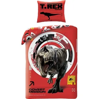Jurassic World Bettbezug rot 140 x 200 cm - Polyester - 70 x 90 cm - Rot