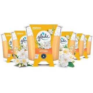 Glade Duft-Kerze im Glas, Anti-Tabac, bis zu 27 Stunden Brenndauer, 6er Pack (6 x 112g)