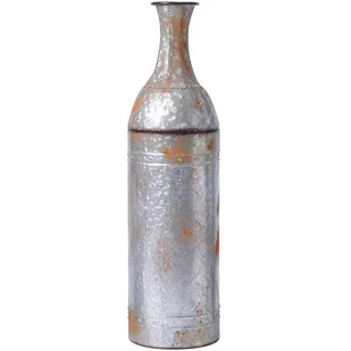 Vintiquewise QI003484.M Bodenvase aus verzinktem Metall, rustikaler Landhausstil, 84 cm, Grau