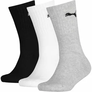 Puma Kinder Socken, Vorteilspack - Sport Junior, Frottee-Sohle, Rippbündchen, Logo Mehrfarbig 35-38