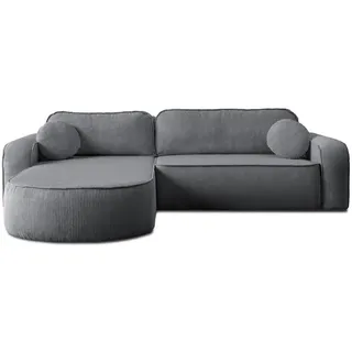 lookway Eckcouch mit Schlaffunktion und Bettkasten 2-Sitzer Grau