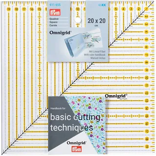 Prym 611655 Patchwork-Lineal Square 20 x 20 cm, Omnigrid