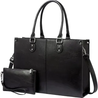 LOVEVOOK Laptoptasche 17.3 Zoll Damen Kunstleder Schwarz - Schwarz