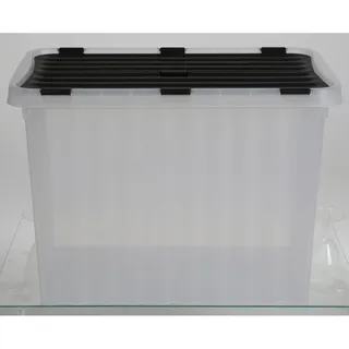 8x Wellenboxen 24L 43x30x30cm Transparent Deckel Aufbewahrung Spielzeugkisten