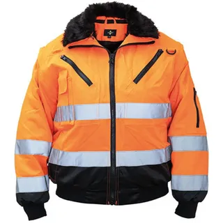 Korntex KXPJ | Pilot Jacket, Vier-in-eins Pilotenjacke - Farbe: Signal Orange - Größe: L - Orange