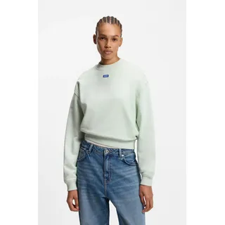 Sweatshirt HUGO "Delessa", Damen, Gr. XL, light, pastel grün 335, Sweatware, Obermaterial: 100% Baumwolle, unifarben, regular fit normal, Rundhals, Bündchen, Sweatshirts Sweatshirt, mit Logoaufnäher