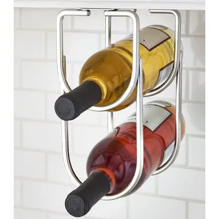 Flaschenhalter, Weinflaschenhalter, Flaschenständer, Flaschenregal - Silber