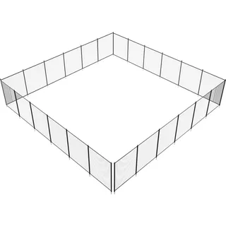 SucceBuy Poolzaun, 4 x 72 ft abnehmbarer Sicherheitszaun für Einbaupools, einfache DIY-Installation, 340 g Teslin PVC-Netz schützt Kinder und Haustiere - Schwarz
