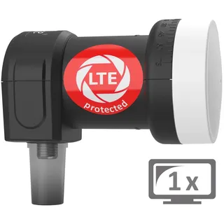 Dur-Line +Ultra Single LNB - 1 Teilnehmer schwarz - mit LTE-Filter [ Test SEHR GUT *] 1-Fach, digital, Full HD, 4K, 3D,Premium-Qualität