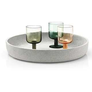 BLOMUS -MOON- Dekoschale aus Polystone in puristischer Beton-Optik, hochwertige Verarbeitung, Industrial-Design, individuell nutzbar, trendiges Wohnaccessoire (H / B / T: 7 x 40 cm, Grau, 65445)