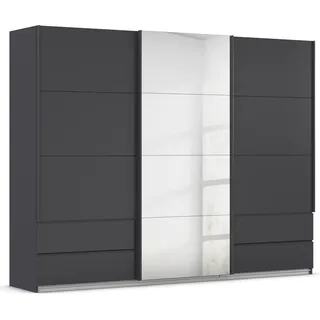 Rauch Schwebetürenschrank grau metallic - 3-türig - Spiegel - 271 cm