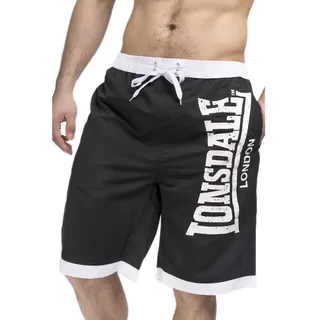 Lonsdale Herren CLENNELL Badehose, Schwarz/Weiß, 3XL