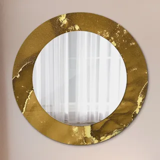 Spiegel - Mirror zum Wandspiegel Schlafzimmer – Schminkspiegel- metallisch wirbelt- Ø50cm - Gold