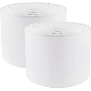 Lampenschirme, Trommel-Lampenschirm für Tischlampen, Stehlampen, 33 cm oben x 33 cm unten x 25,4 cm hoch, weiß, große Stoff-Lampenschirme, einfache Montage, Ersatz-Lampenschirme, 2 Stück