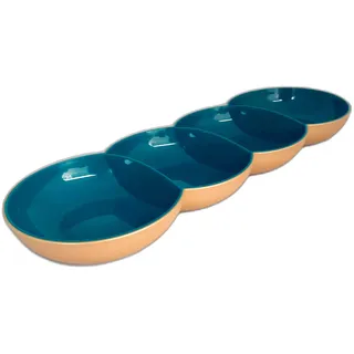 Tupperware , Kunststoff, Allegra Perle petrol gold Servierschale Servierschalenquartett Schale servieren