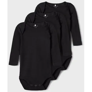 NAME IT Unisex Nbnbody 3P Ls Solid Noos, Black, Numeric_68