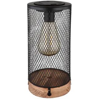 GLOBO Solarleuchte Holz 25,5 cm 1x LED naturfarben