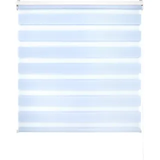 Decorblind Doppellagiges Rollo für Nacht und Tag, Installation an Wand oder Decke, Maße: 160 x 250 x 250 cm/Stoffmaß: 157 x 245 cm, Hellblau, für Fenster