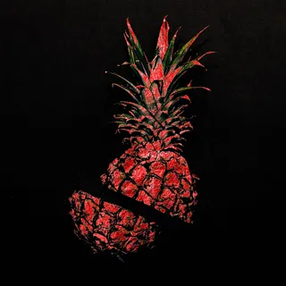 my home Acrylglasbild »Ananas - Acrylbilder mit Blattgold veredelt«, Ananas, (1 St.), Rote Farbvariante, Handgearbeitet, Gerahmt, Edel, rot