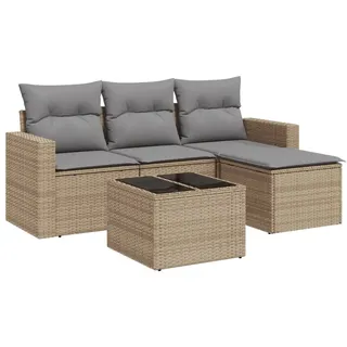 VidaXL 3251216, Hellgrau, Rattan, Gehärtetes Glas, 110 kg, Erwachsene & Kinder, 550 mm, 550 mm - Hellgrau