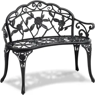 Gartenbank Metall 987 mm - Terrassenbank 2118 kg Tragkraft - 3 Personen Parkbank mit Rückenlehne & Armlehnen - Vintage Sitzbank für Garten, Park, Hof, Veranda