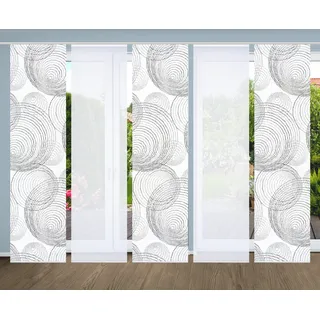 home in green SPIRO Schiebegardine Paneelwagen 60 x 245 cm grau 5 St.