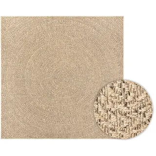 Teppich ZIZUR 120x120 cm Jute-Optik Indoor und Outdoor - Braun, Bunt