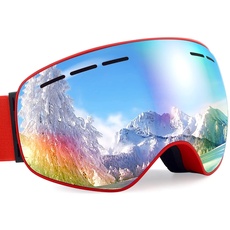 Dizokizo Skibrille mit Abnehmbarer Linse, für Ski Snowboard, Antibeschlag und einen 100% UV-Schutz, Dreifach Atmungsaktive Schaumstoffe & Geprägter Riemen für,Kinder,Jugend...