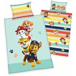 Herding Paw Patrol 2632404063 - Flanell-Bettwäsche (Made in Green), 40x60 cm + 100x135 cm, 100% Baumwolle